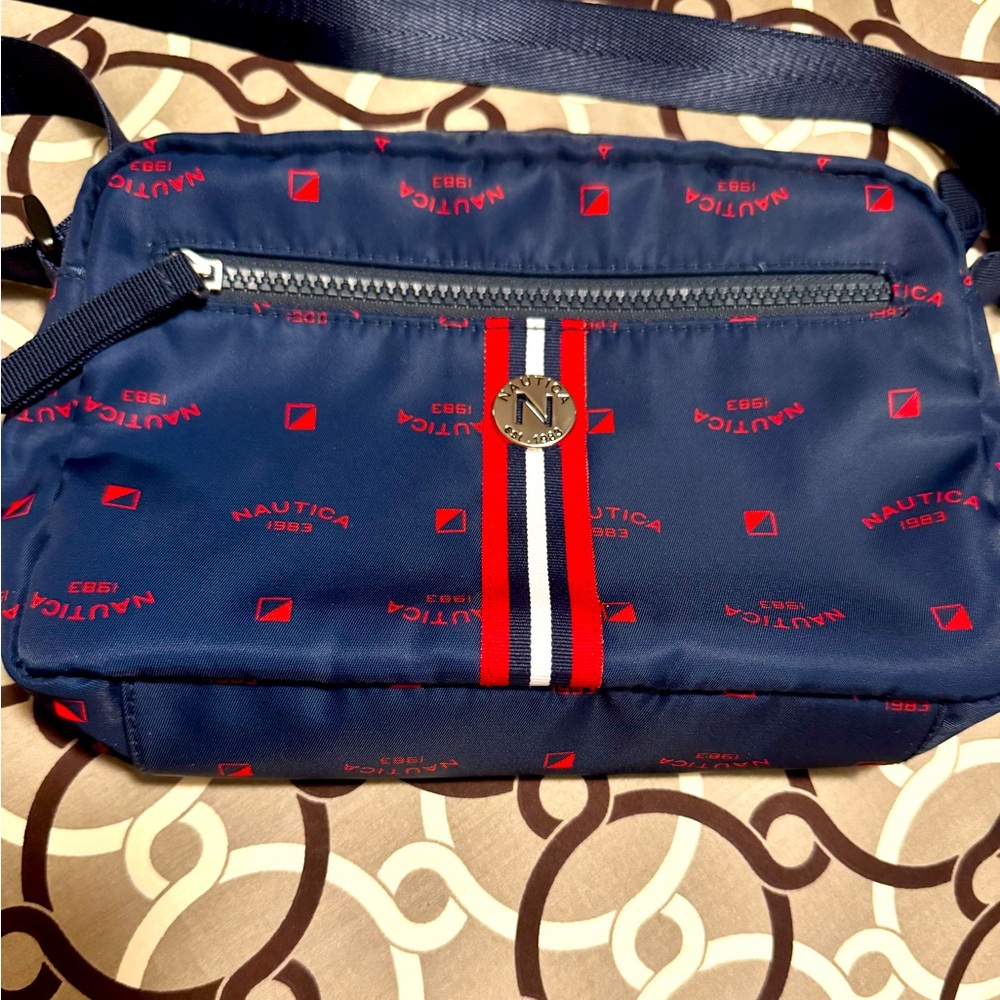 Nautica Navy and Red Crossbody Bag